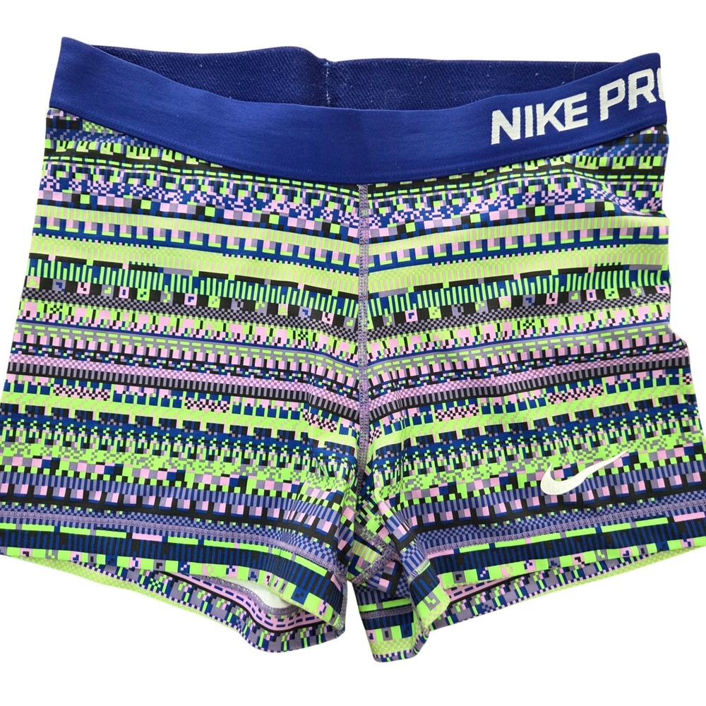 Nike Pro Compression Training Shorts Geometric Stripe‎ Athletic Running Gym